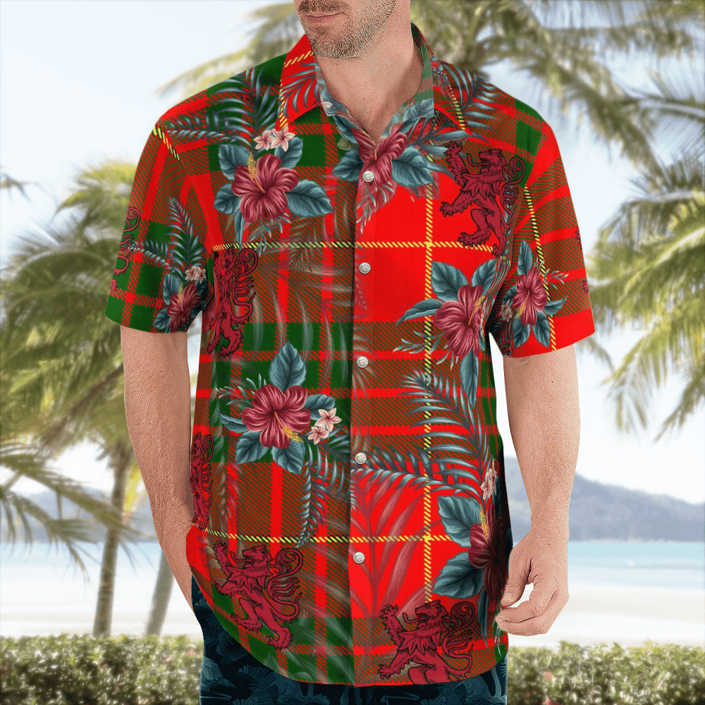 Clan Cameron Modern Tartan Scottish Lion Hawaiian Shirt OW86 Cameron Modern Tartan Tartan Hawaii Shirt   