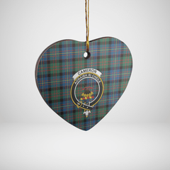 Clan Cameron of Erracht Ancient Tartan Crest Heart Ceramic Ornament WT16 Cameron of Erracht Ancient Tartan Tartan Christmas   