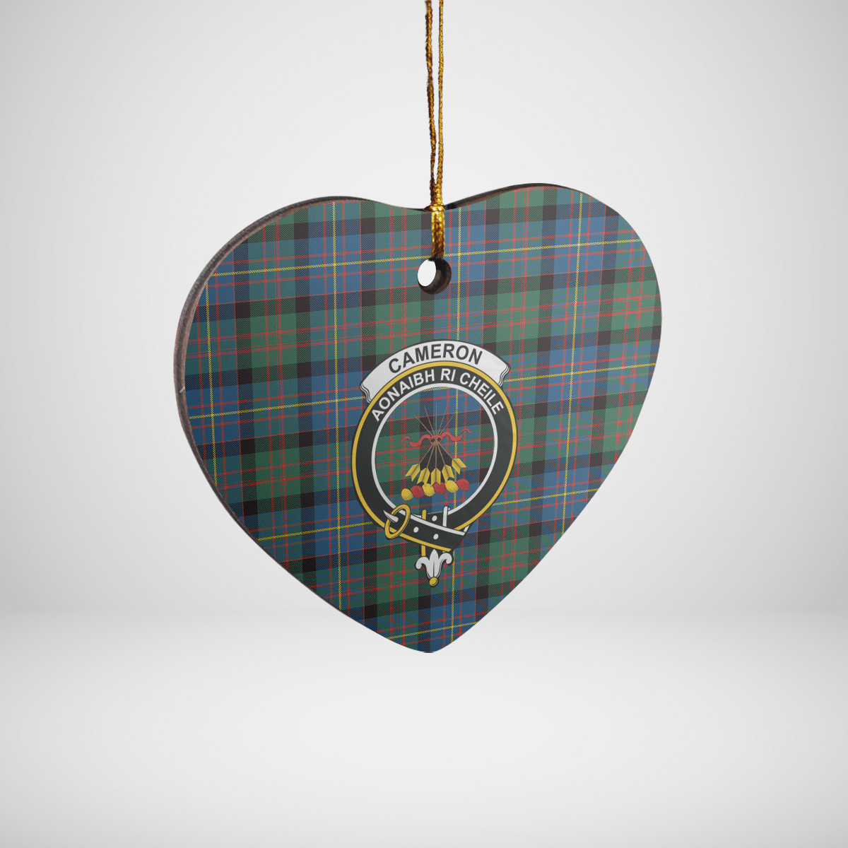 Clan Cameron of Erracht Ancient Tartan Crest Heart Ceramic Ornament WT16 Cameron of Erracht Ancient Tartan Tartan Christmas   