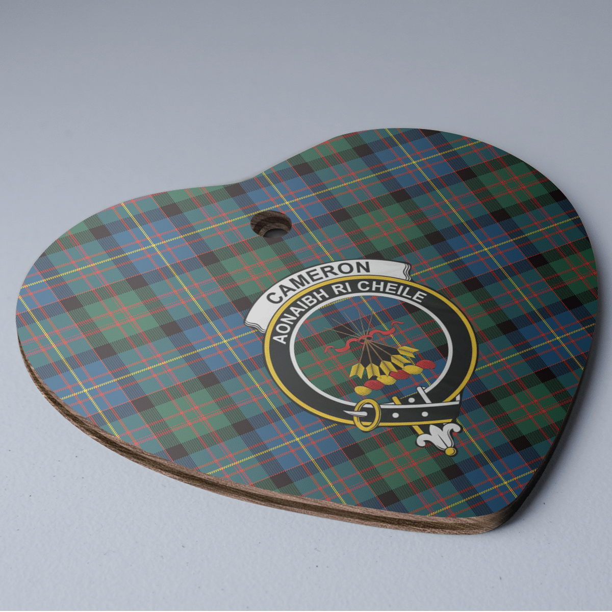Clan Cameron of Erracht Ancient Tartan Crest Heart Ceramic Ornament WT16 Cameron of Erracht Ancient Tartan Tartan Christmas   