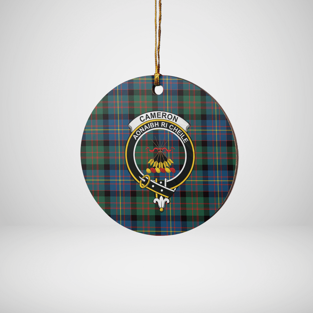 Clan Cameron of Erracht Ancient Tartan Crest Round Ceramic Ornament AH72 Cameron of Erracht Ancient Tartan Tartan Christmas   
