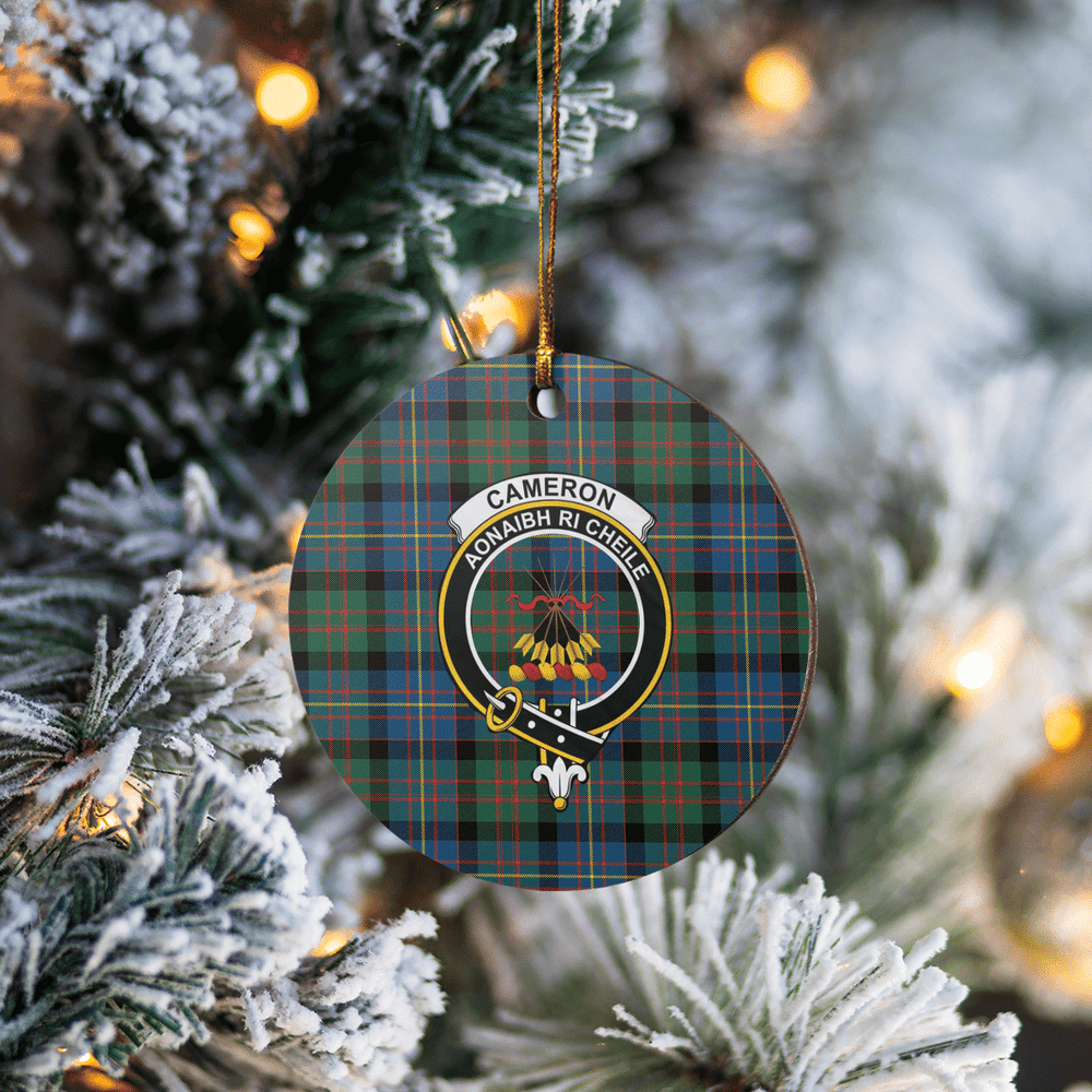 Clan Cameron of Erracht Ancient Tartan Crest Round Ceramic Ornament AH72 Cameron of Erracht Ancient Tartan Tartan Christmas   