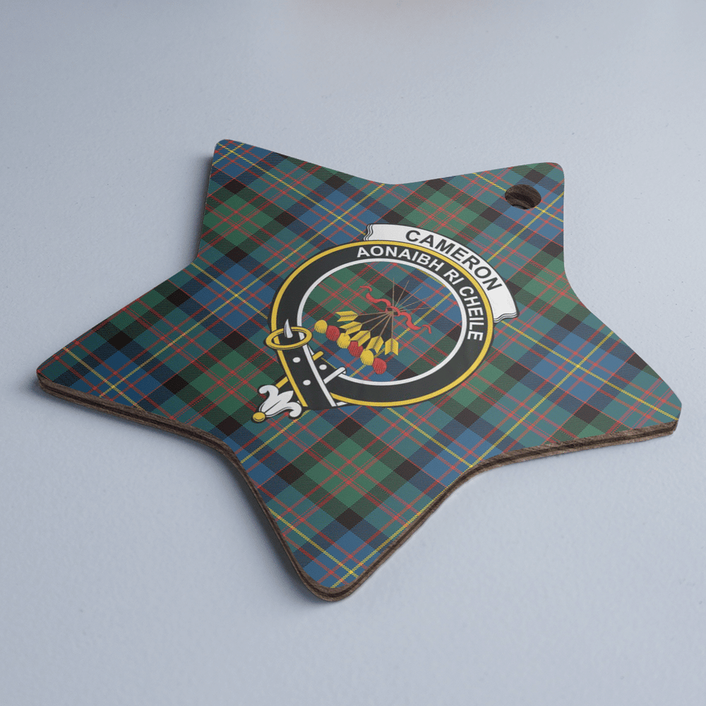 Clan Cameron of Erracht Ancient Tartan Crest Star Ceramic Ornament BX27 Cameron of Erracht Ancient Tartan Tartan Christmas   