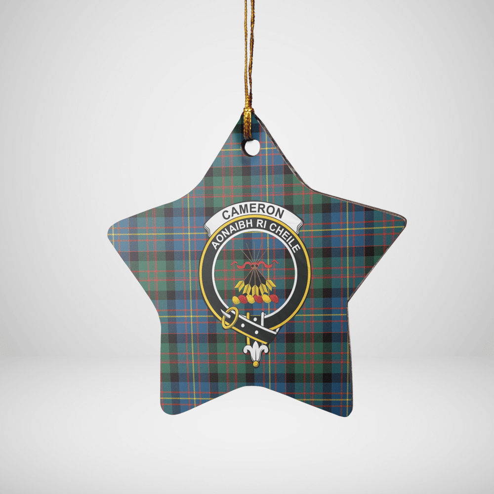 Clan Cameron of Erracht Ancient Tartan Crest Star Ceramic Ornament BX27 Cameron of Erracht Ancient Tartan Tartan Christmas   
