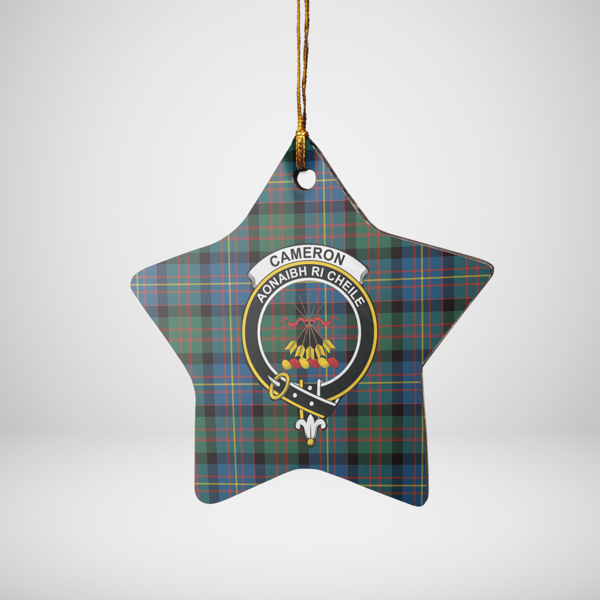 Clan Cameron of Erracht Ancient Tartan Crest Star Ceramic Ornament BX27 Cameron of Erracht Ancient Tartan Tartan Christmas   