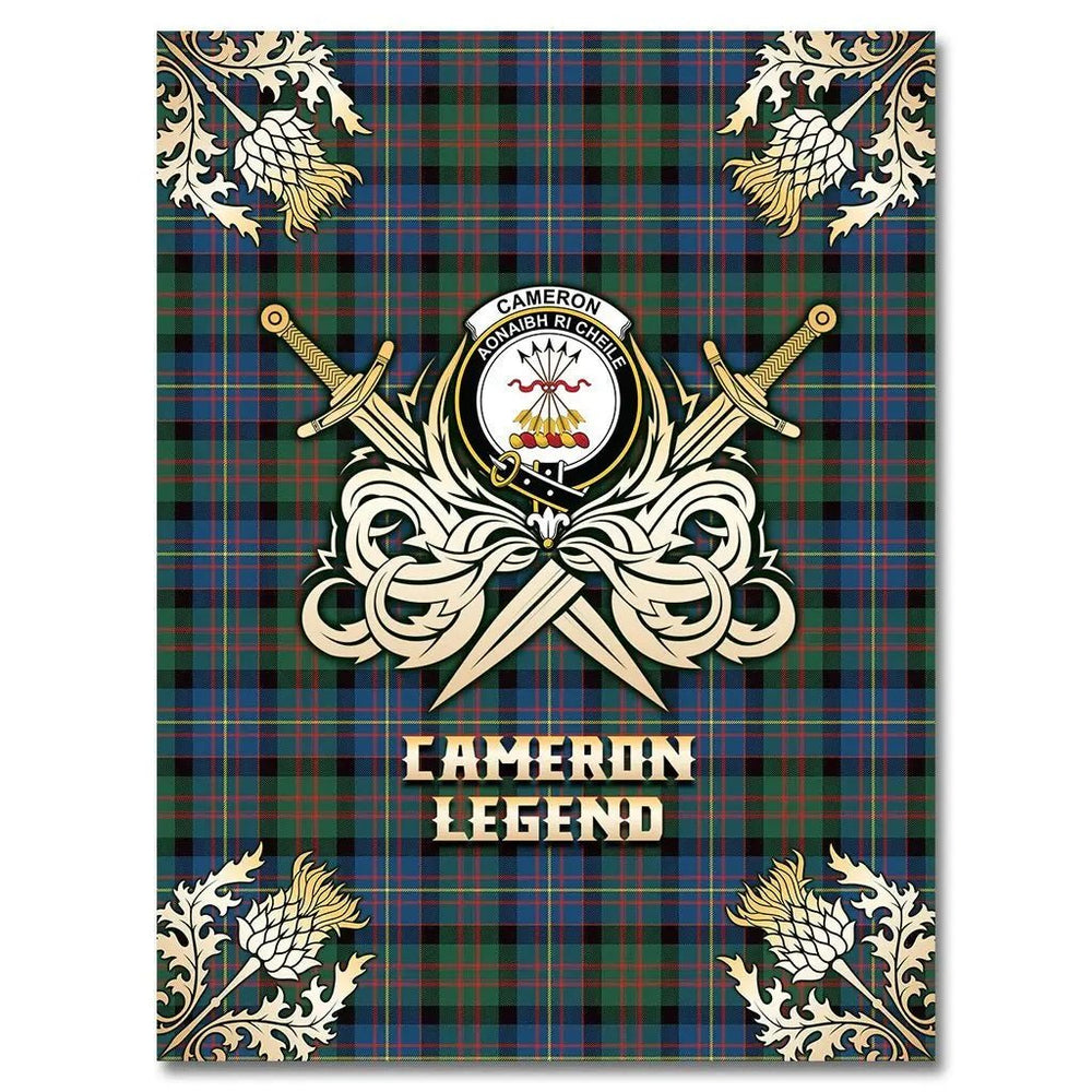 Clan Cameron of Erracht Ancient Tartan Gold Courage Symbol Blanket DK29 Clan Cameron Tartan Today   