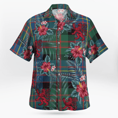 Clan Cameron of Erracht Ancient Tartan Scottish Lion Hawaiian Shirt RH23 Cameron of Erracht Ancient Tartan Tartan Hawaii Shirt   