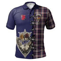 Clan Cameron of Erracht Dress Tartan Polo Shirt - Lion Rampant And Celtic Thistle Style UP12 Cameron of Erracht Dress Tartan Tartan Polo   