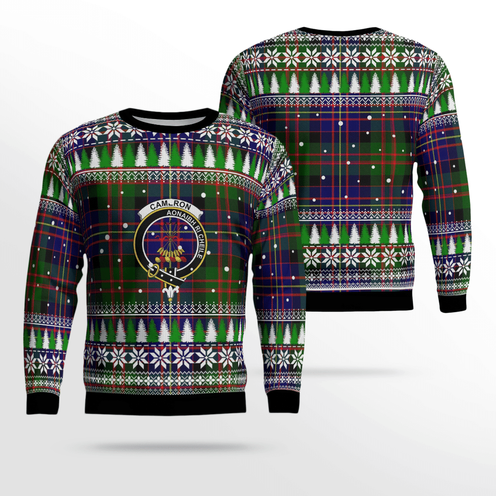 Clan Cameron of Erracht Modern Crest Tartan Christmas Ugly Sweater EA97 Cameron of Erracht Modern Crest Tartan Tartan Ugly Sweater   