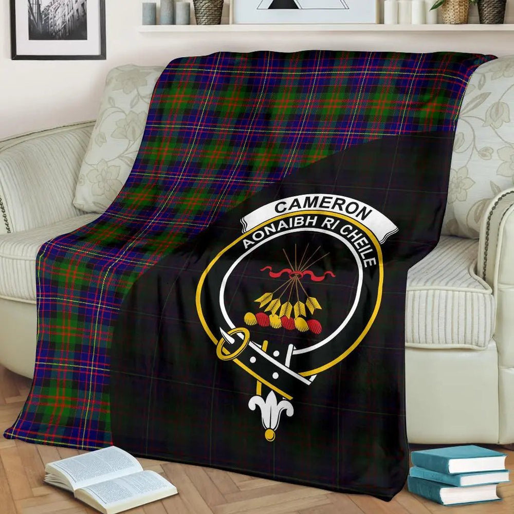 Clan Cameron of Erracht Modern Tartan Crest Blanket Wave Style BK59 Clan Cameron Tartan Today   