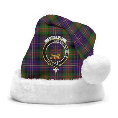 Clan Cameron of Erracht Modern Tartan Crest Christmas Santa Hat UW84