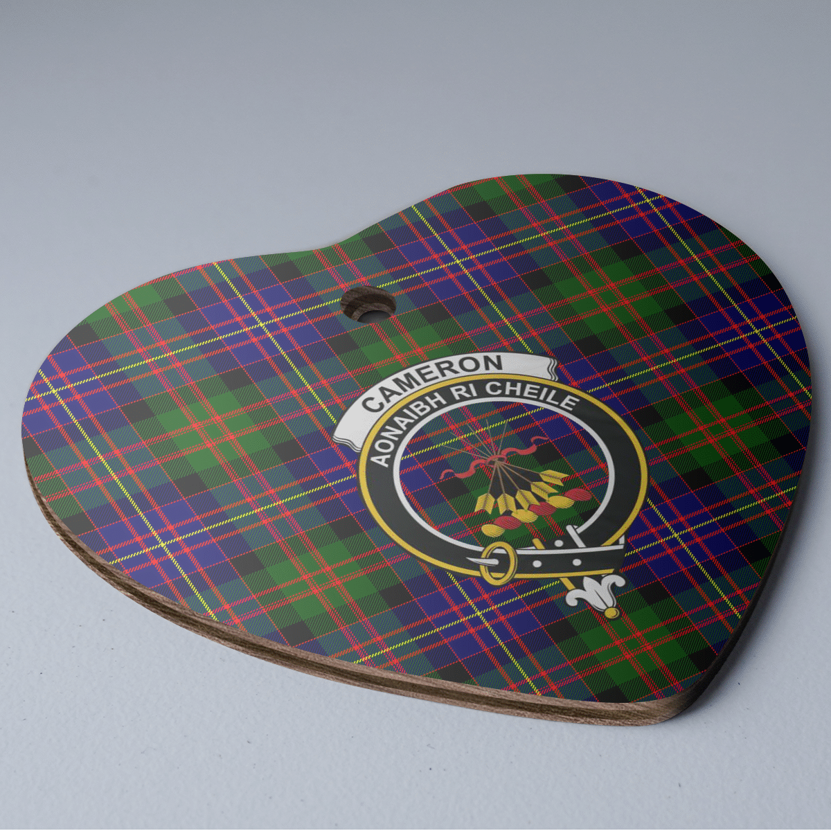 Clan Cameron of Erracht Modern Tartan Crest Heart Ceramic Ornament GH95 Cameron of Erracht Modern Tartan Tartan Christmas   