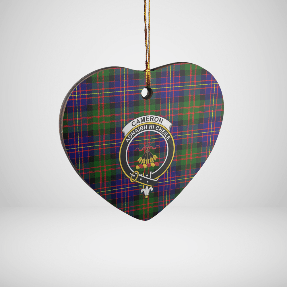 Clan Cameron of Erracht Modern Tartan Crest Heart Ceramic Ornament GH95 Cameron of Erracht Modern Tartan Tartan Christmas   
