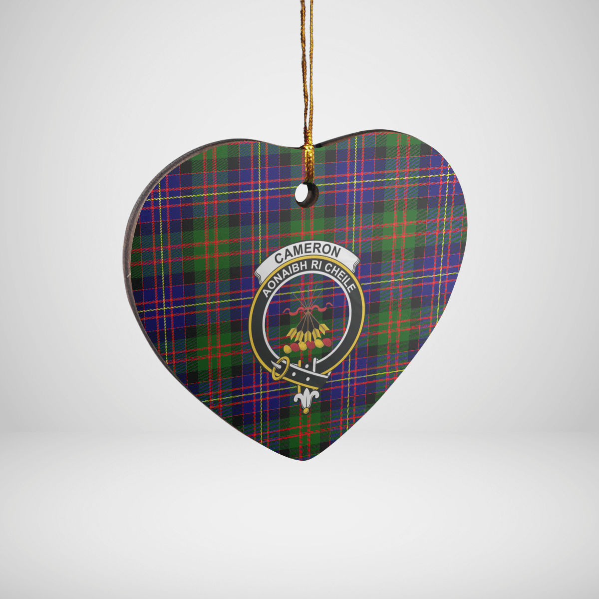 Clan Cameron of Erracht Modern Tartan Crest Heart Ceramic Ornament GH95 Cameron of Erracht Modern Tartan Tartan Christmas   