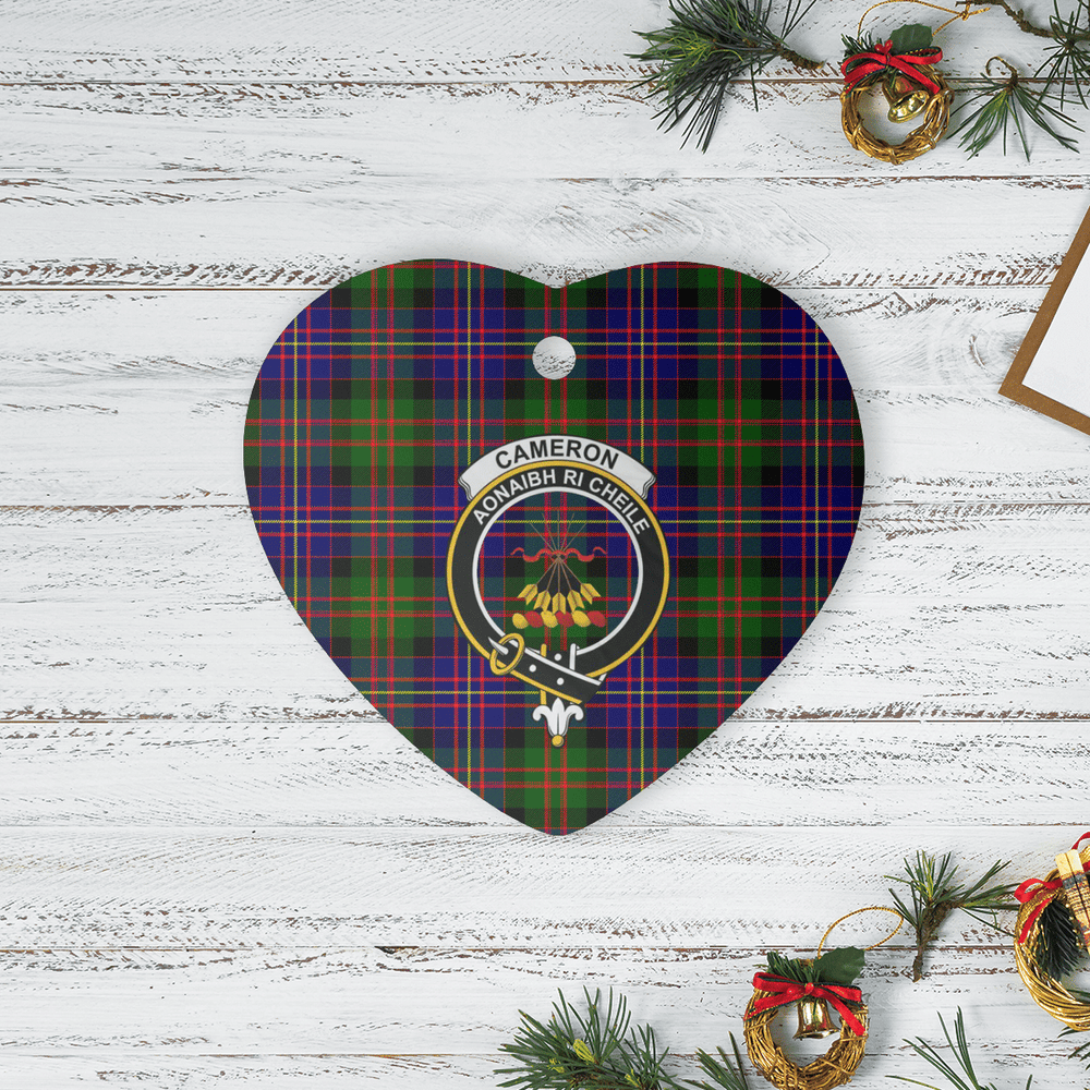 Clan Cameron of Erracht Modern Tartan Crest Heart Ceramic Ornament GH95 Cameron of Erracht Modern Tartan Tartan Christmas   