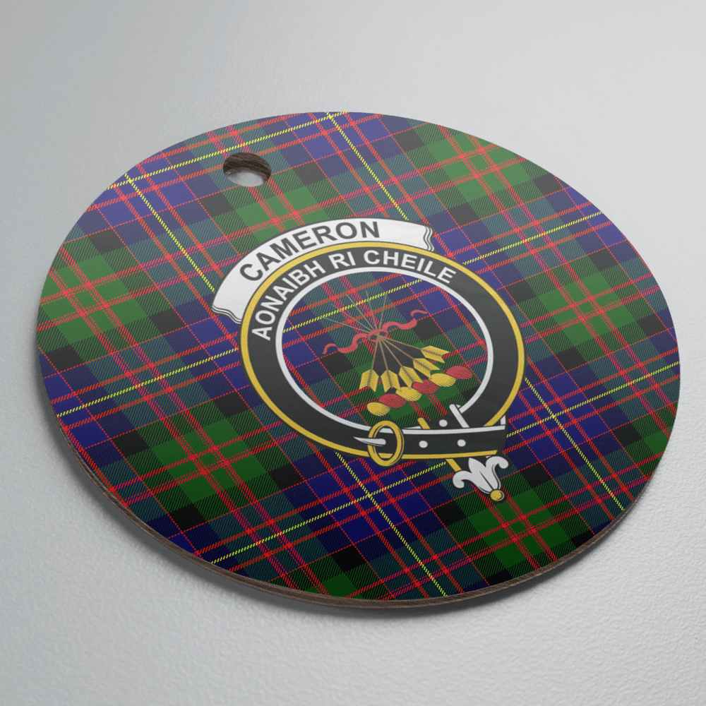Clan Cameron of Erracht Modern Tartan Crest Round Ceramic Ornament OK22 Cameron of Erracht Modern Tartan Tartan Christmas   