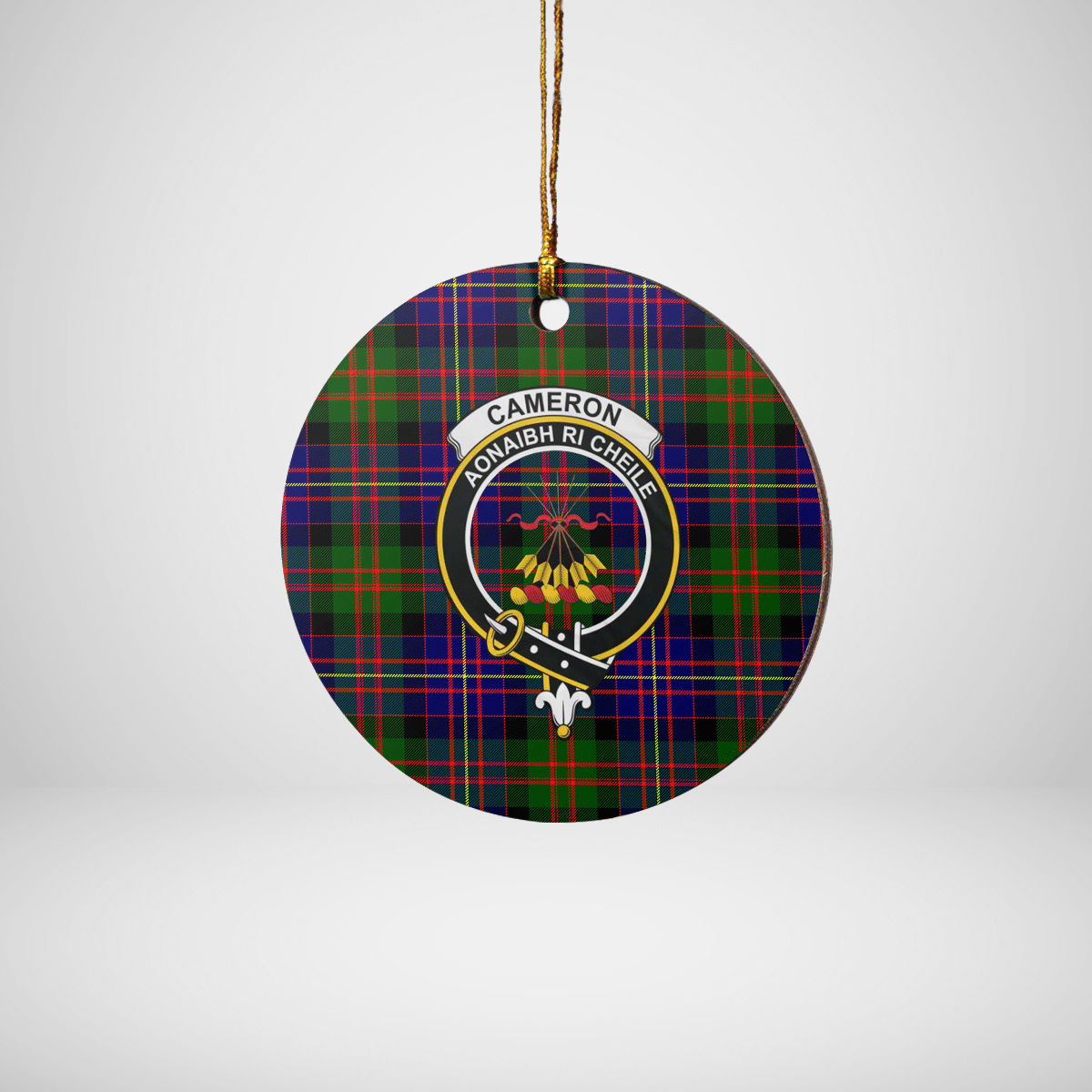 Clan Cameron of Erracht Modern Tartan Crest Round Ceramic Ornament OK22 Cameron of Erracht Modern Tartan Tartan Christmas   