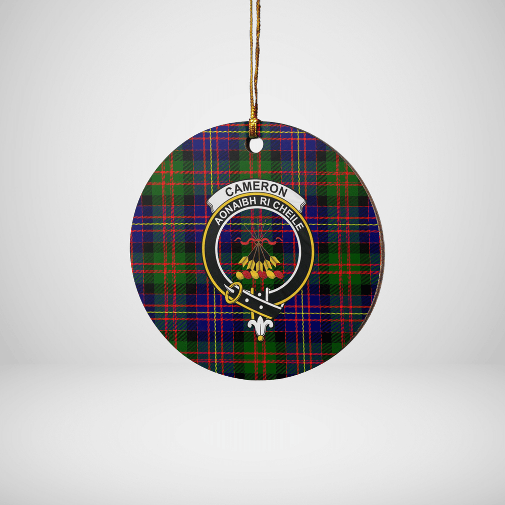 Clan Cameron of Erracht Modern Tartan Crest Round Ceramic Ornament OK22 Cameron of Erracht Modern Tartan Tartan Christmas   