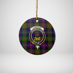 Clan Cameron of Erracht Modern Tartan Crest Round Ceramic Ornament OK22 Cameron of Erracht Modern Tartan Tartan Christmas   