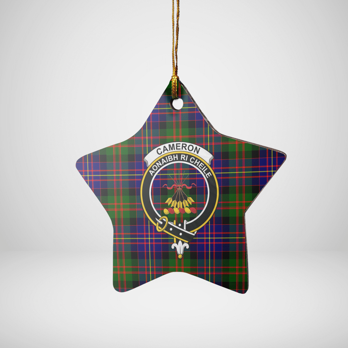 Clan Cameron of Erracht Modern Tartan Crest Star Ceramic Ornament PM31 Cameron of Erracht Modern Tartan Tartan Christmas   