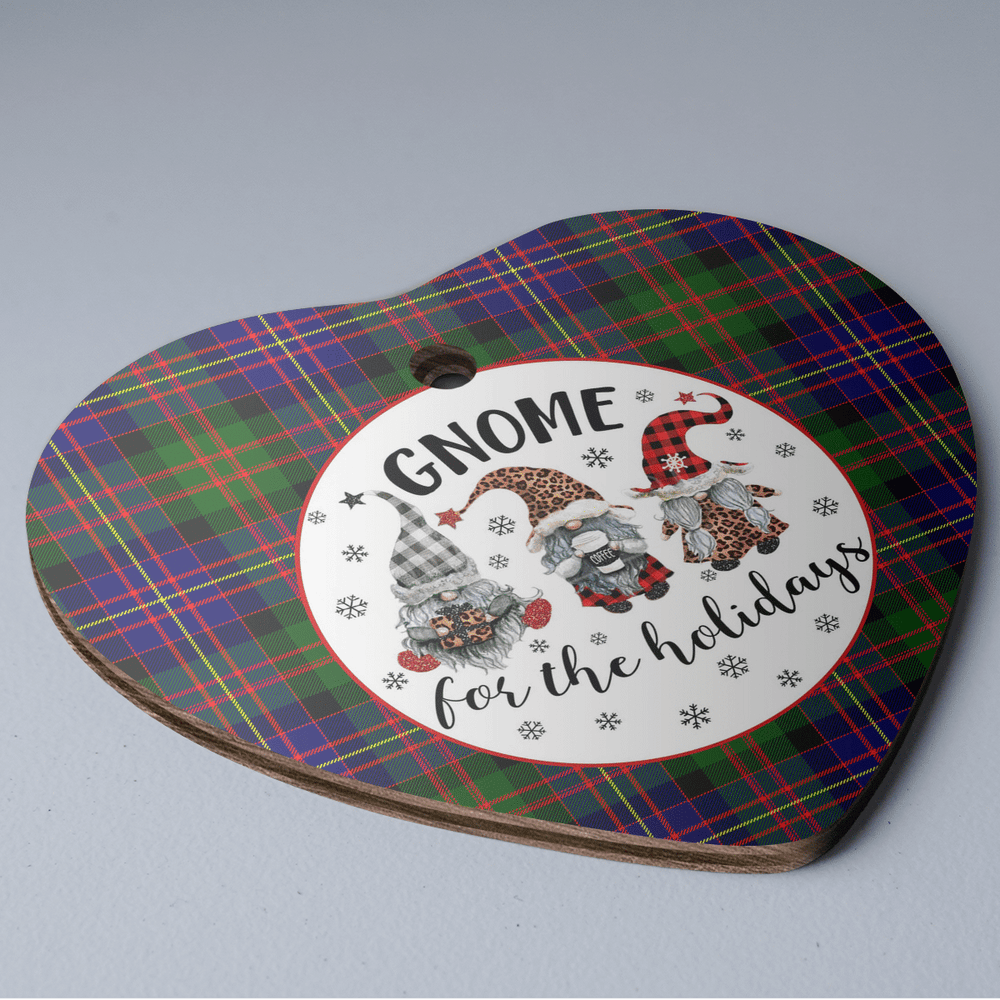Clan Cameron of Erracht Modern Tartan Gnome Heart Ceramic Ornament DZ48 Cameron of Erracht Modern Tartan Gnome Tartan Christmas   