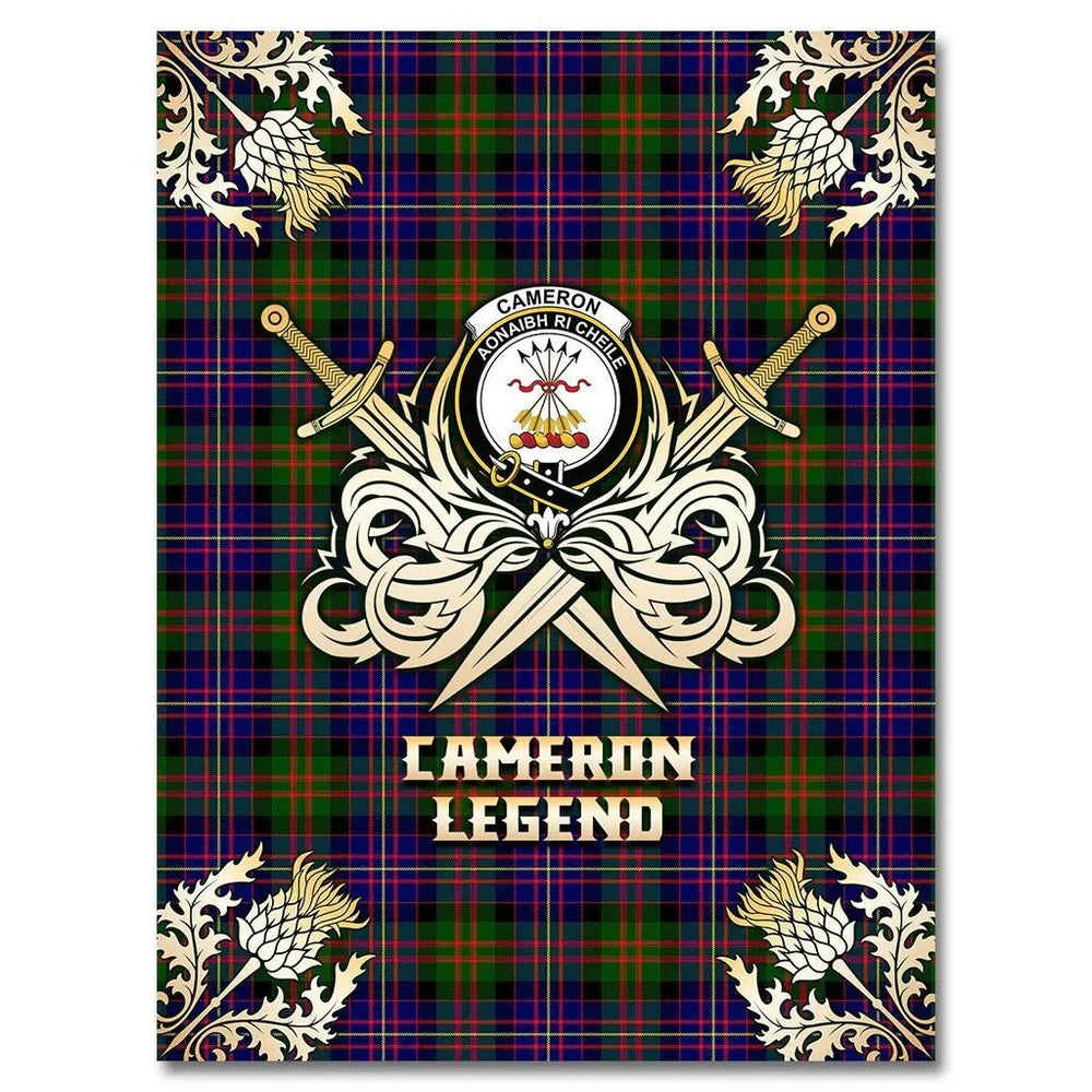 Clan Cameron of Erracht Modern Tartan Gold Courage Symbol Blanket FV39 Clan Cameron Tartan Today   
