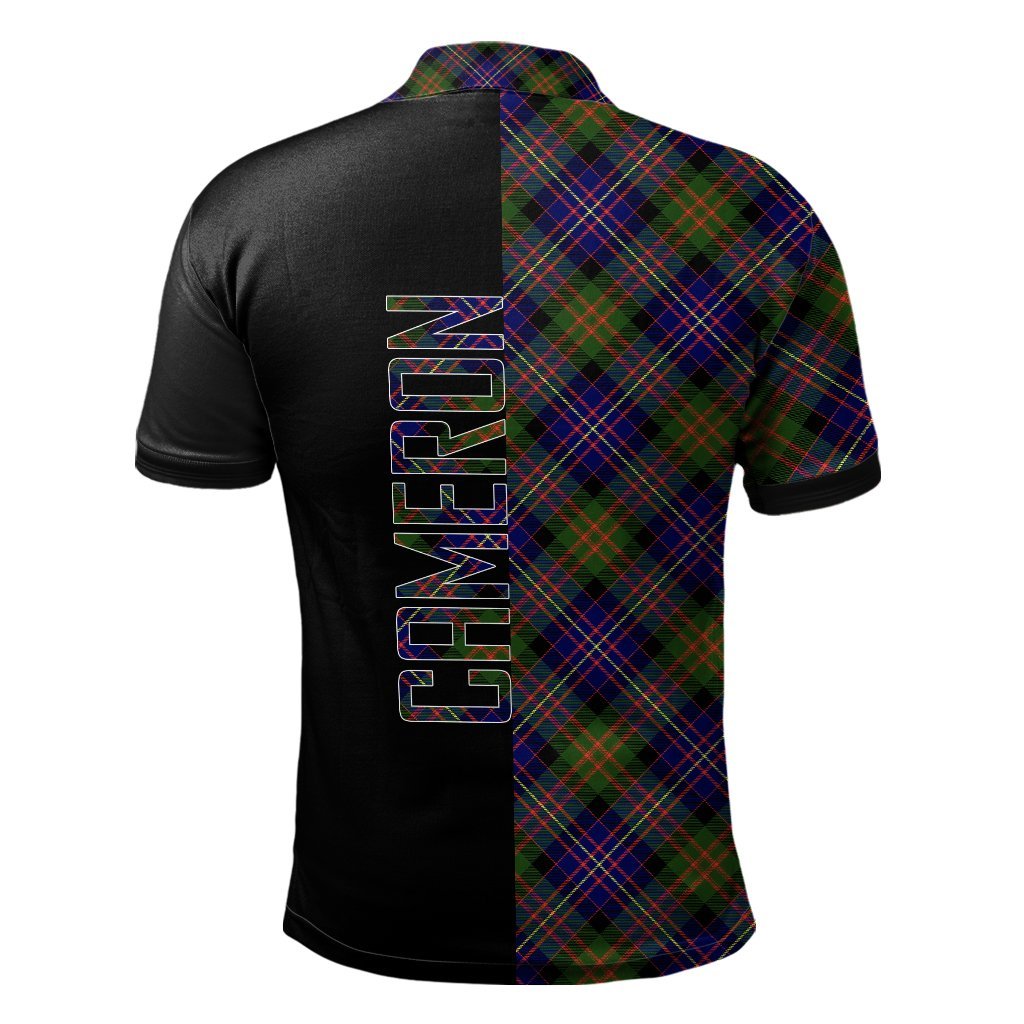 Clan Cameron of Erracht Modern Tartan Polo Shirt Half of Me - Cross Style YP48 Cameron of Erracht Modern Tartan Tartan Polo   