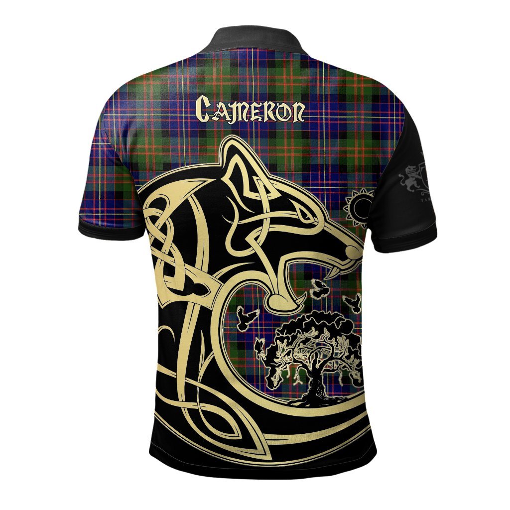 Clan Cameron of Erracht Modern Tartan Polo Shirt Viking Wolf WY37 Cameron of Erracht Modern Tartan Tartan Polo   