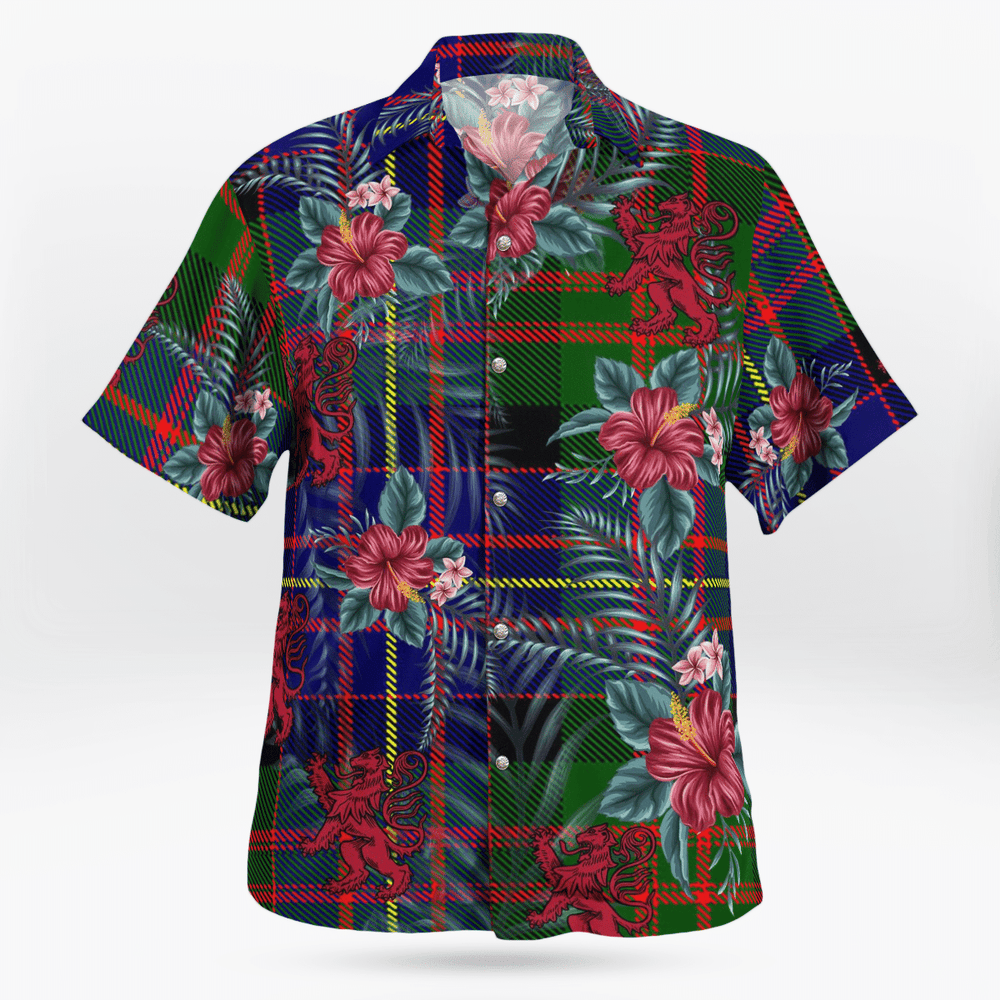 Clan Cameron of Erracht Modern Tartan Scottish Lion Hawaiian Shirt DY92 Cameron of Erracht Modern Tartan Tartan Hawaii Shirt   