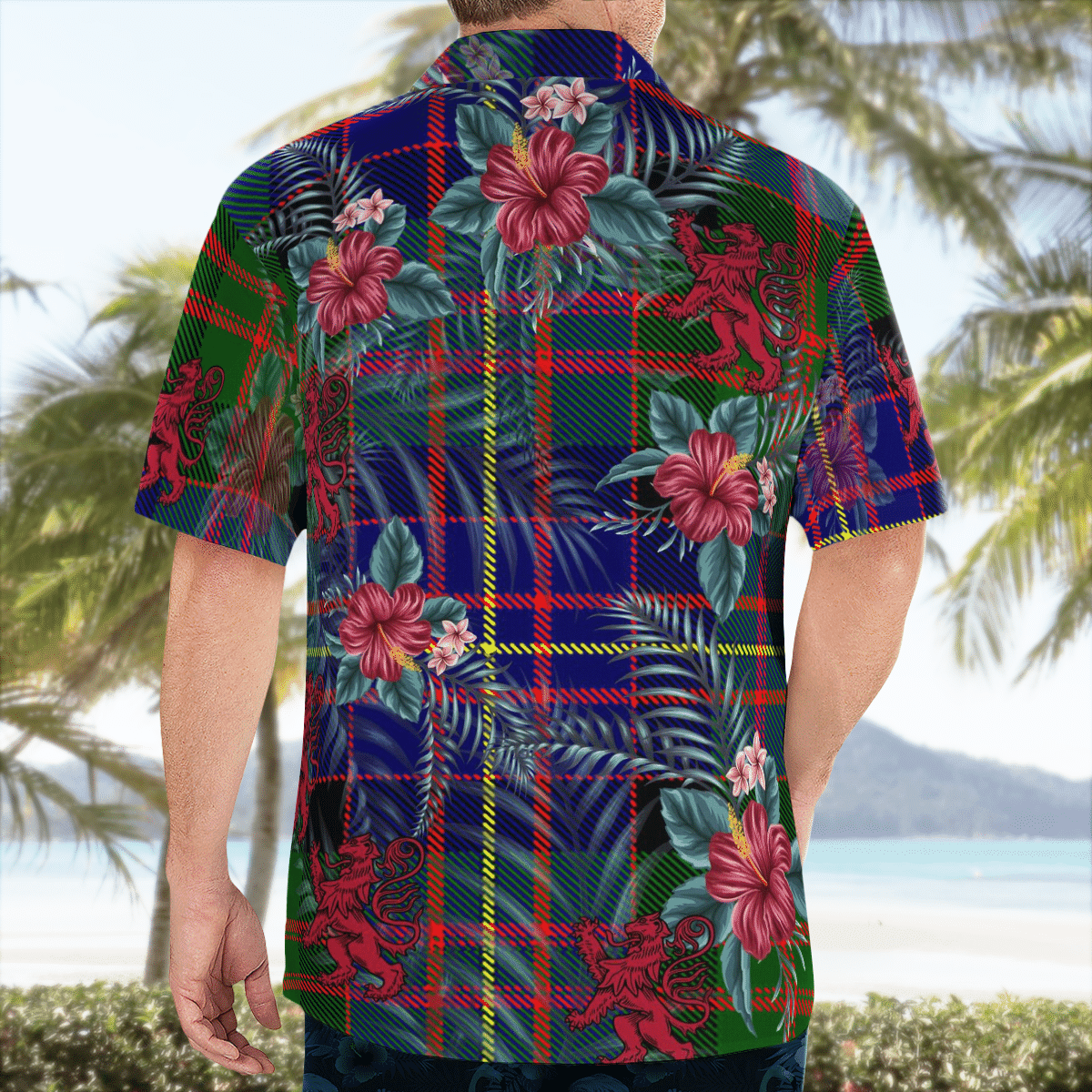 Clan Cameron of Erracht Modern Tartan Scottish Lion Hawaiian Shirt DY92 Cameron of Erracht Modern Tartan Tartan Hawaii Shirt   