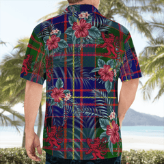 Clan Cameron of Erracht Modern Tartan Scottish Lion Hawaiian Shirt DY92 Cameron of Erracht Modern Tartan Tartan Hawaii Shirt   