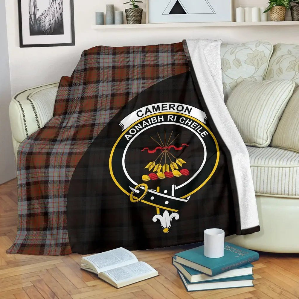 Clan Cameron of Erracht Weathered Tartan Crest Blanket Wave Style TD14 Clan Cameron Tartan Today   