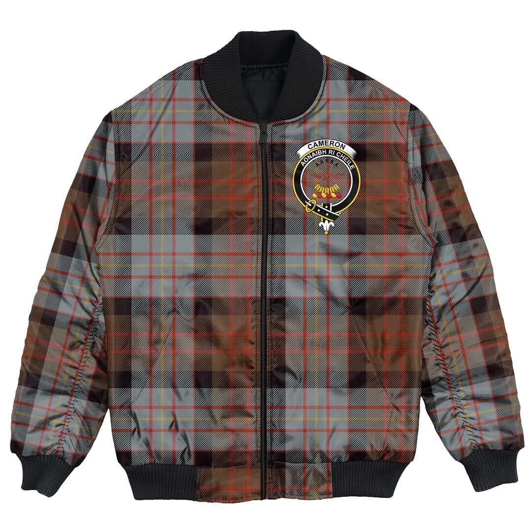 Clan Cameron of Erracht Weathered Tartan Crest Bomber Jacket FE45 Cameron of Erracht Weathered Tartan Tartan Bomber Jacket   
