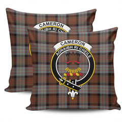 Clan Cameron of Erracht Weathered Tartan Crest Pillow Cover NG18 Clan Cameron Tartan Today   