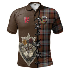 Clan Cameron of Erracht Weathered Tartan Polo Shirt - Lion Rampant And Celtic Thistle Style YJ94 Cameron of Erracht Weathered Tartan Tartan Polo   
