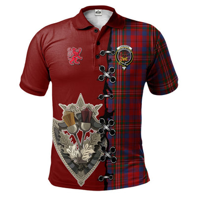 Clan Cameron of Locheil Tartan Polo Shirt - Lion Rampant And Celtic Thistle Style