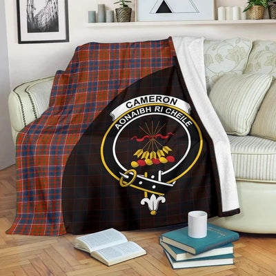 Clan Cameron of Lochiel Ancient Tartan Crest Blanket Wave Style MY18