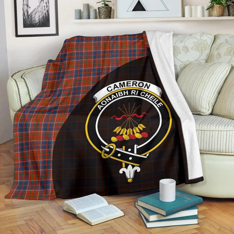 Clan Cameron of Lochiel Ancient Tartan Crest Blanket Wave Style