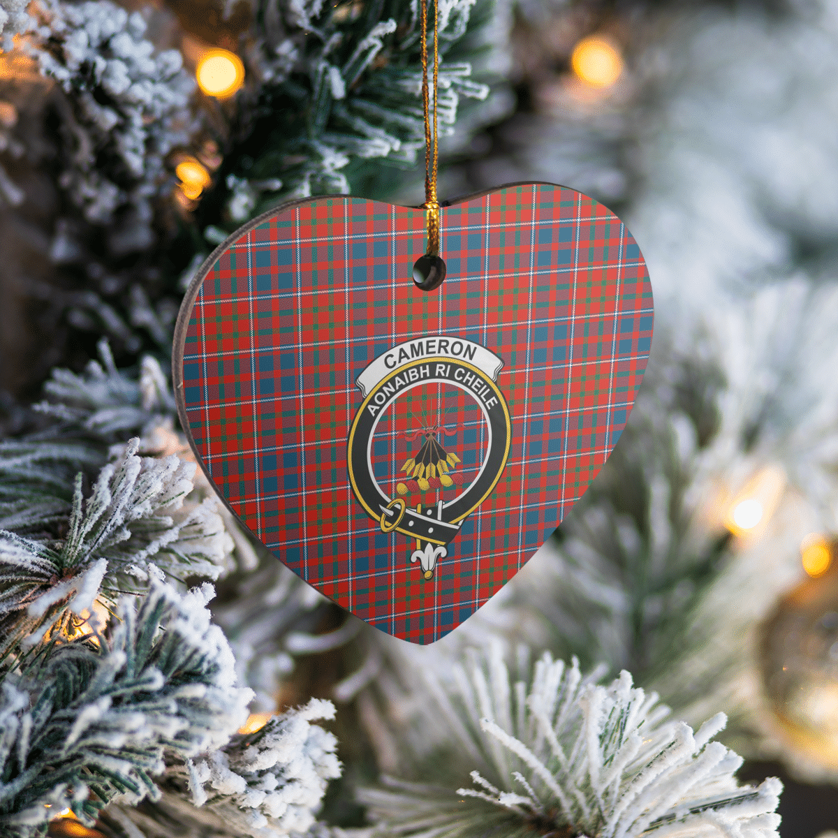 Clan Cameron of Lochiel Ancient Tartan Crest Heart Ceramic Ornament PG42 Cameron of Lochiel Ancient Tartan Tartan Christmas   