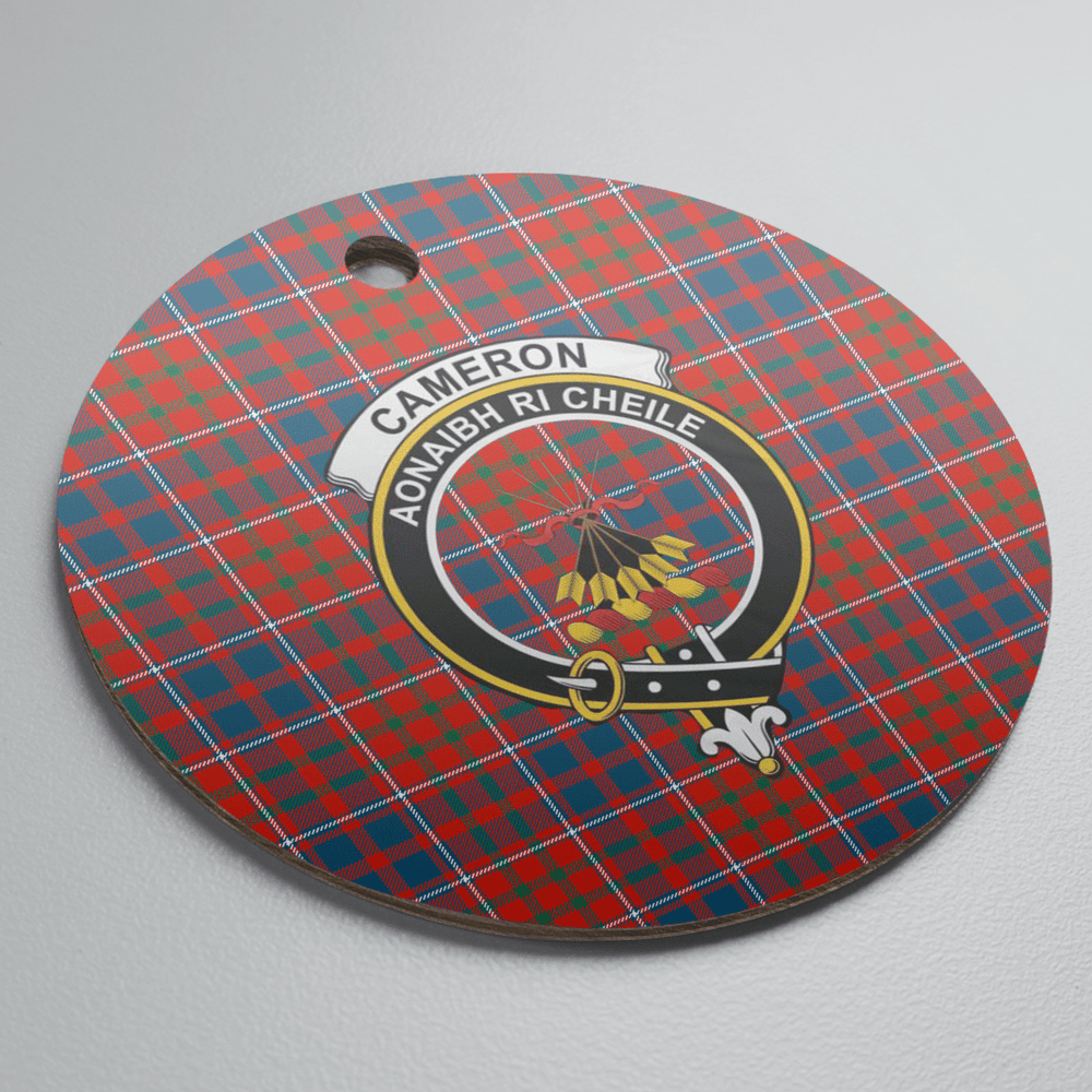 Clan Cameron of Lochiel Ancient Tartan Crest Round Ceramic Ornament HF40 Cameron of Lochiel Ancient Tartan Tartan Christmas   