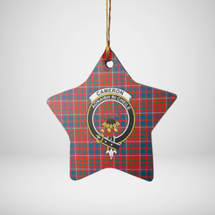 Clan Cameron of Lochiel Ancient Tartan Crest Star Ceramic Ornament PP79 Cameron of Lochiel Ancient Tartan Tartan Christmas   