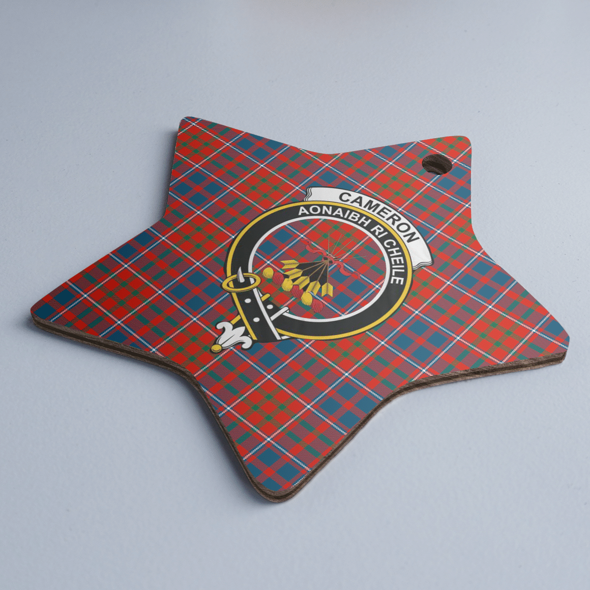 Clan Cameron of Lochiel Ancient Tartan Crest Star Ceramic Ornament PP79 Cameron of Lochiel Ancient Tartan Tartan Christmas   