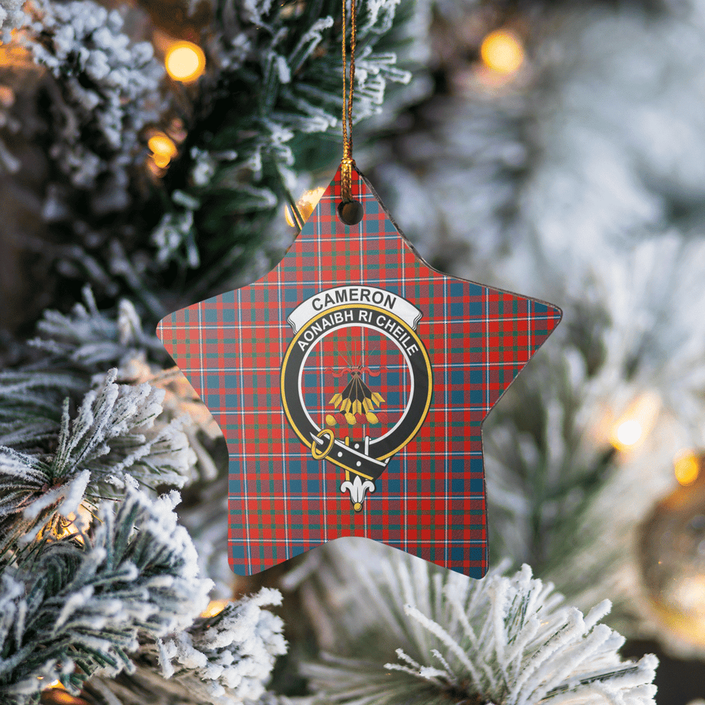 Clan Cameron of Lochiel Ancient Tartan Crest Star Ceramic Ornament PP79 Cameron of Lochiel Ancient Tartan Tartan Christmas   