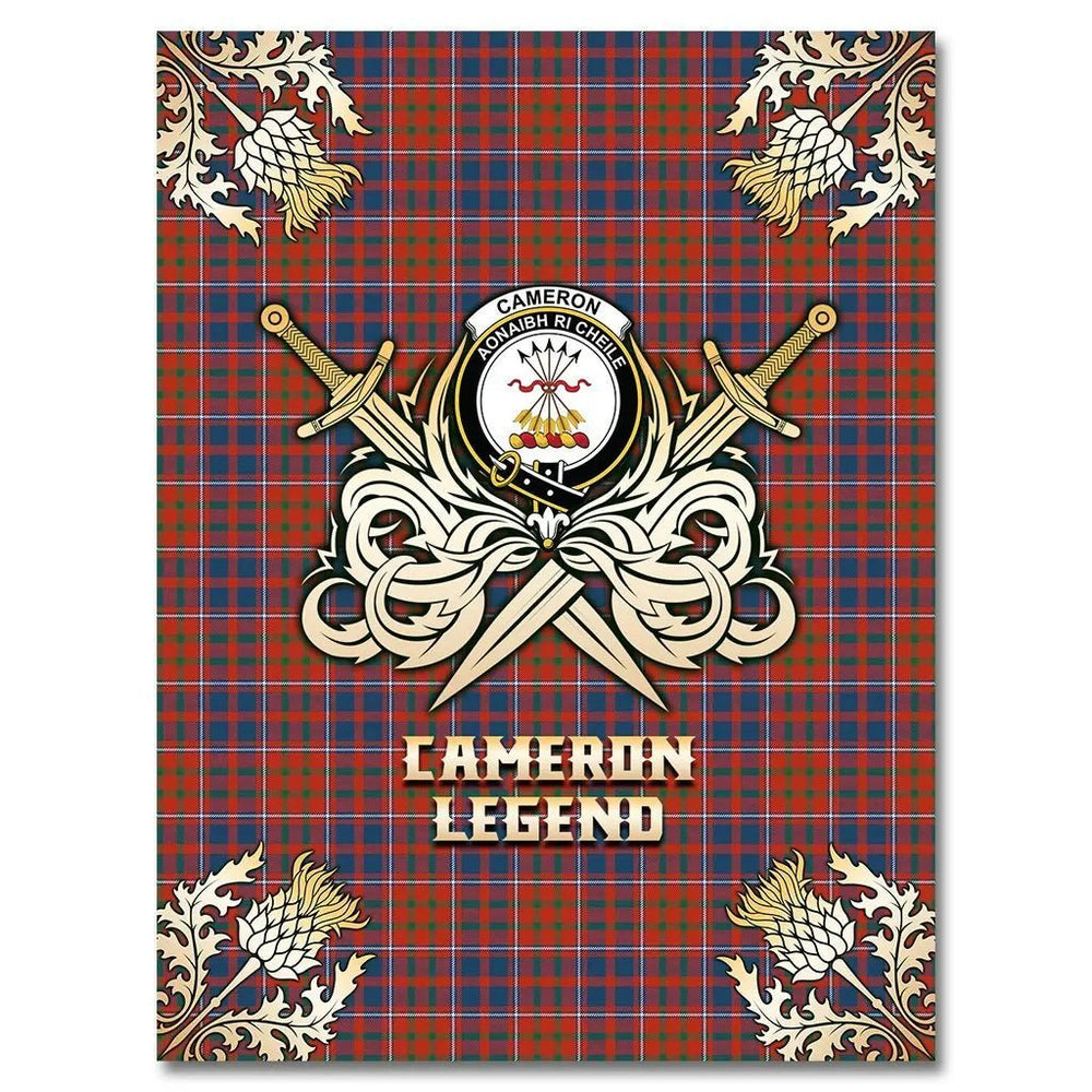 Clan Cameron of Lochiel Ancient Tartan Gold Courage Symbol Blanket HG95 Clan Cameron Tartan Today   