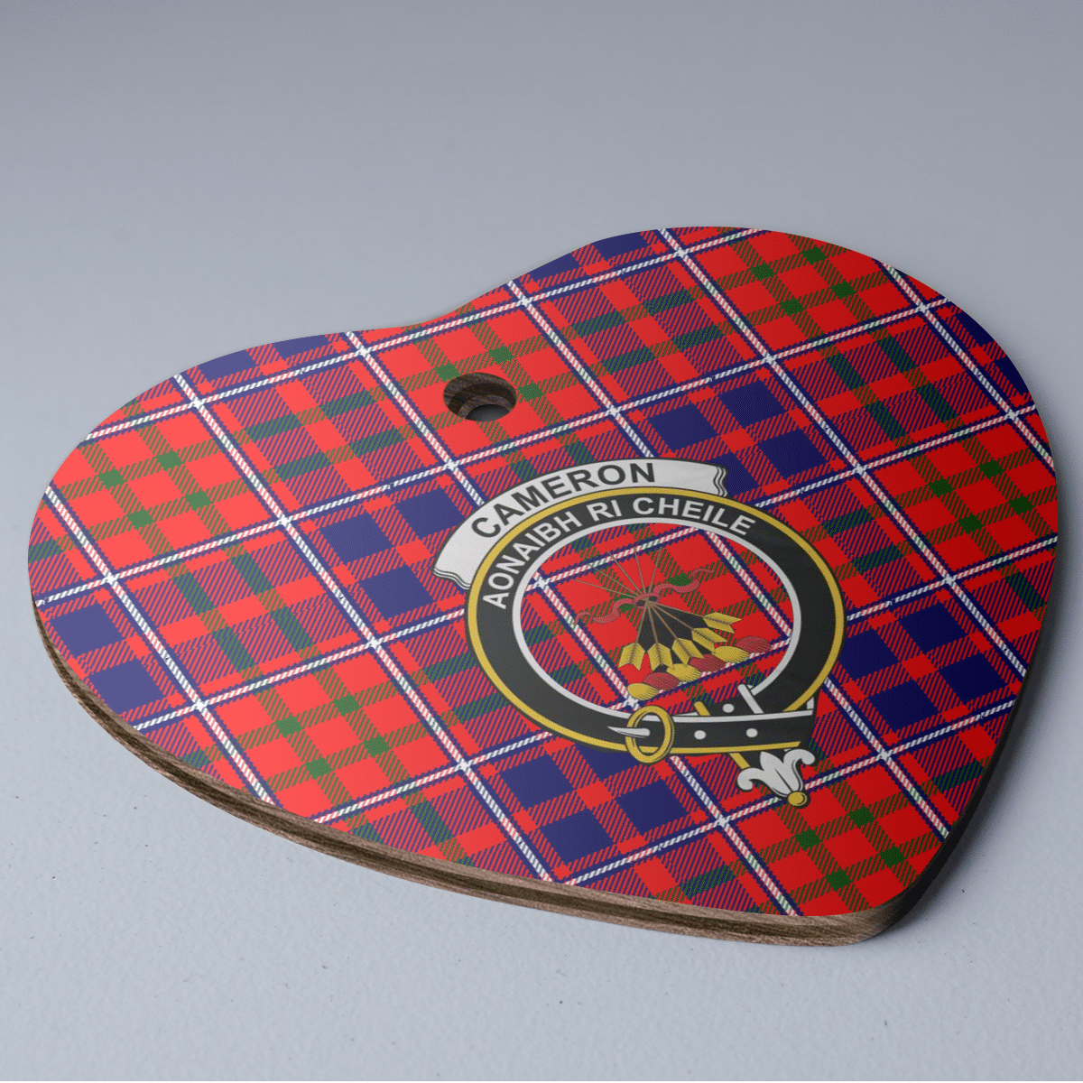 Clan Cameron of Lochiel Modern Tartan Crest Heart Ceramic Ornament OP62 Cameron of Lochiel Modern Tartan Tartan Christmas   