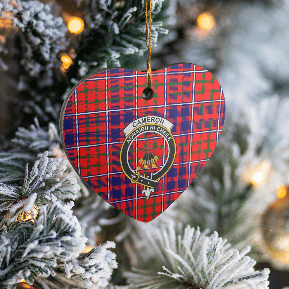 Clan Cameron of Lochiel Modern Tartan Crest Heart Ceramic Ornament OP62 Cameron of Lochiel Modern Tartan Tartan Christmas   