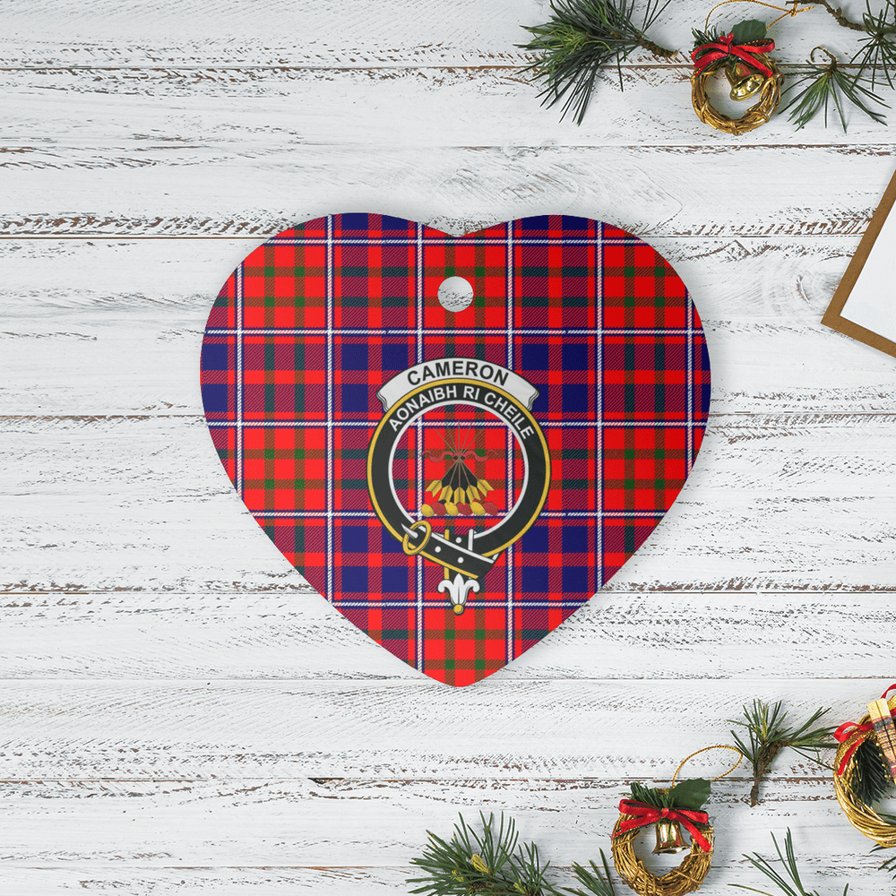Clan Cameron of Lochiel Modern Tartan Crest Heart Ceramic Ornament OP62 Cameron of Lochiel Modern Tartan Tartan Christmas   
