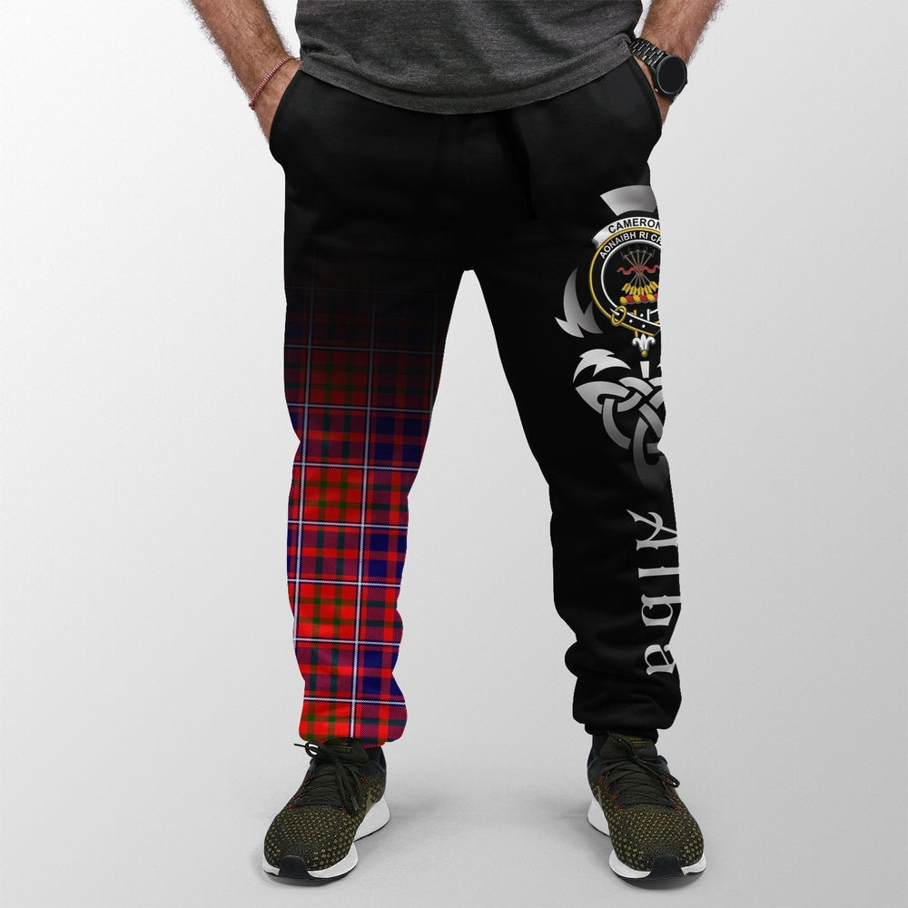 Clan Cameron Of Lochiel Modern Tartan Crest Jogger Sweatpants  Alba Celtic Style MW14 Clan Cameron Tartan Today   