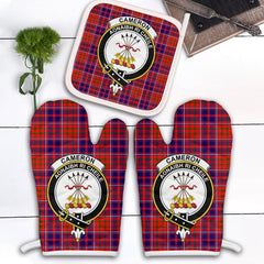 Clan Cameron Of Lochiel Modern Tartan Crest Oven Mitt And Pot Holder (2 Oven Mitts + 1 Pot Holder) TJ71 Clan Cameron Tartan Today   