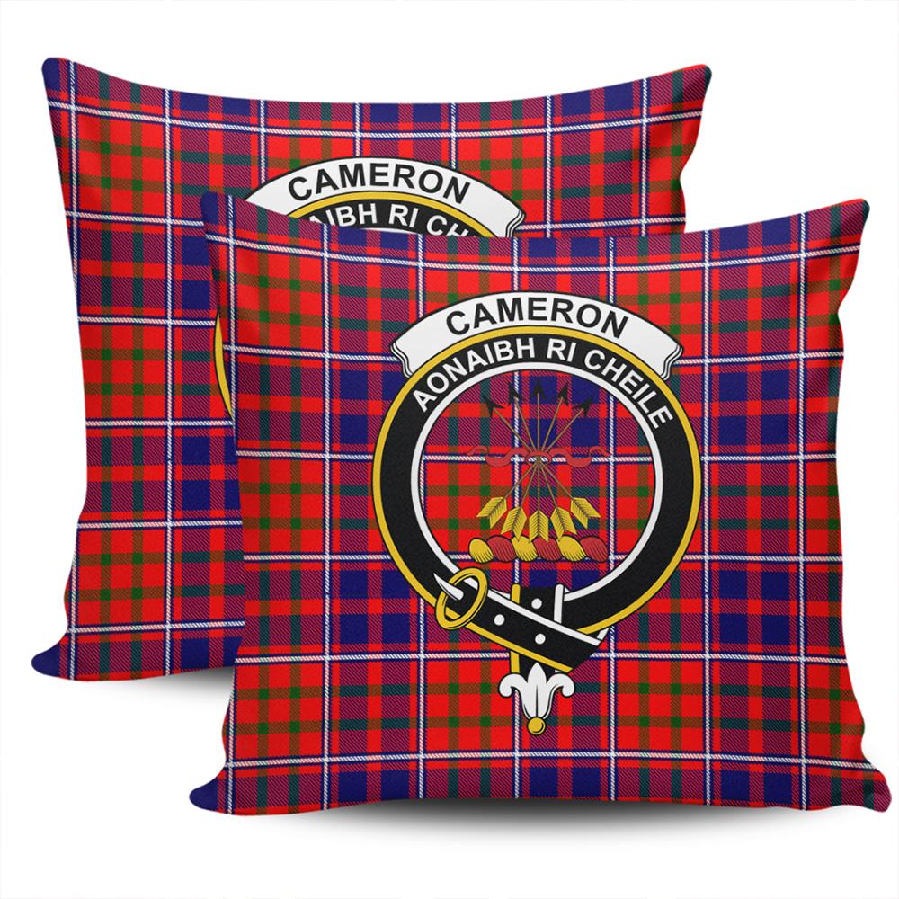 Clan Cameron of Lochiel Modern Tartan Crest Pillow Cover HC65 Clan Cameron Tartan Today   